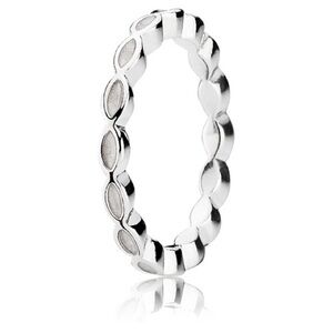 Pandora Faith White Enamel Stackable Ring